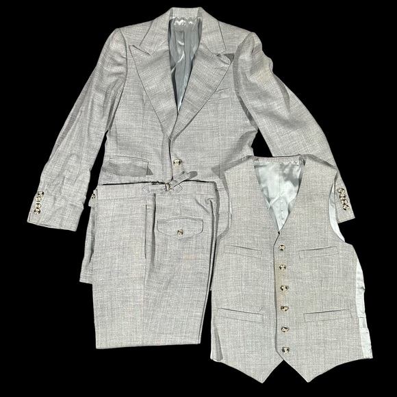 Vintage 1949 Cesarani 3 Piece Suit Made in Italy Tweed Wool